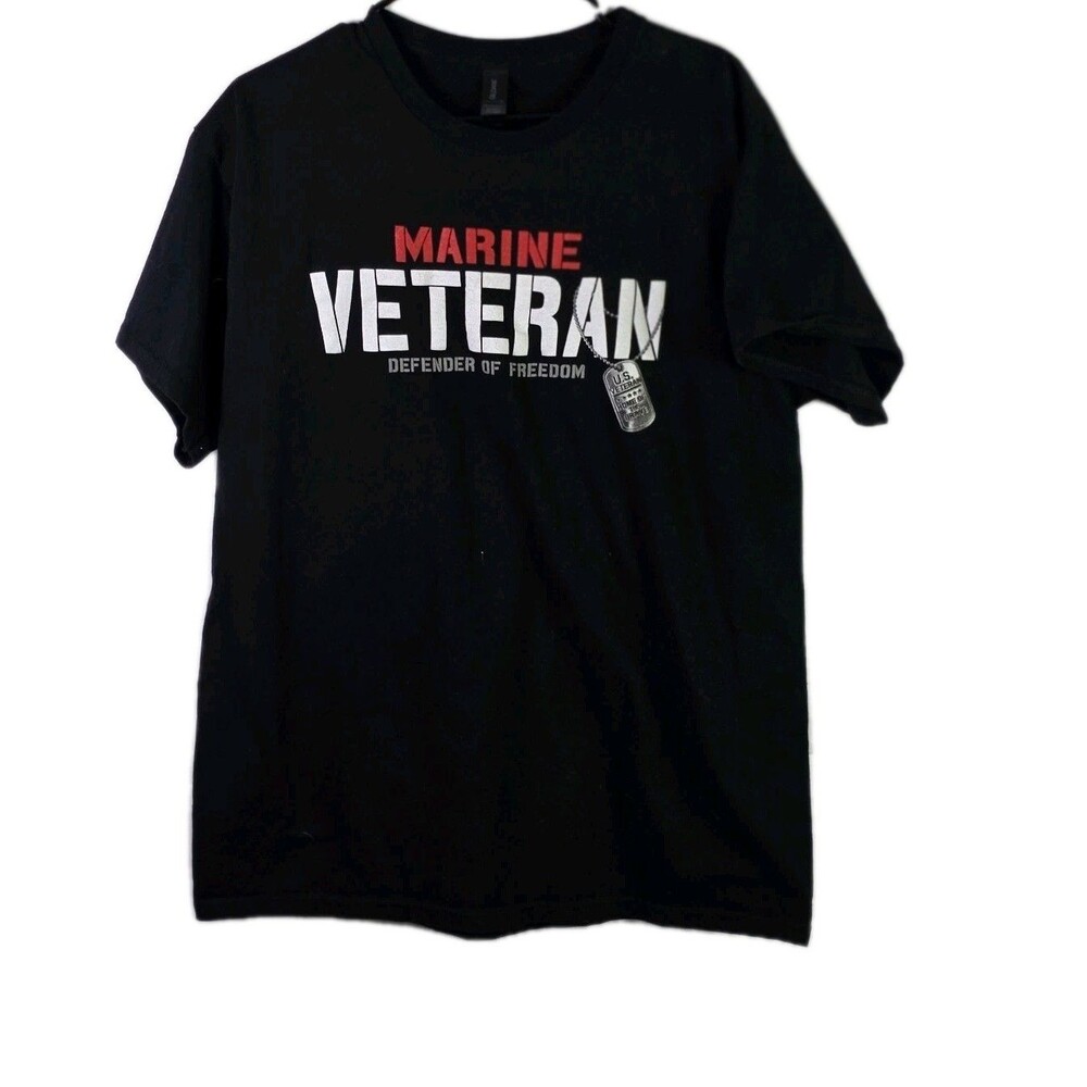 USMC Men's Large Red And Black Short Sleeve T-shirts (2)